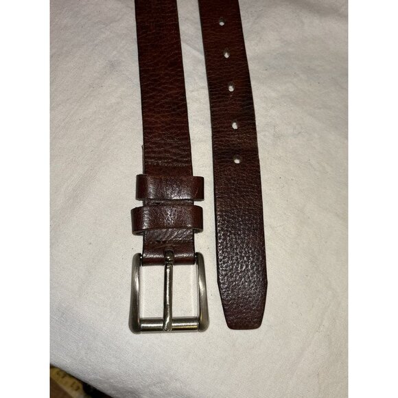Dockers Other - Mens Dockers Full Grain Leather Belt Brown W/Silver Buckle 36/90 Guatemala